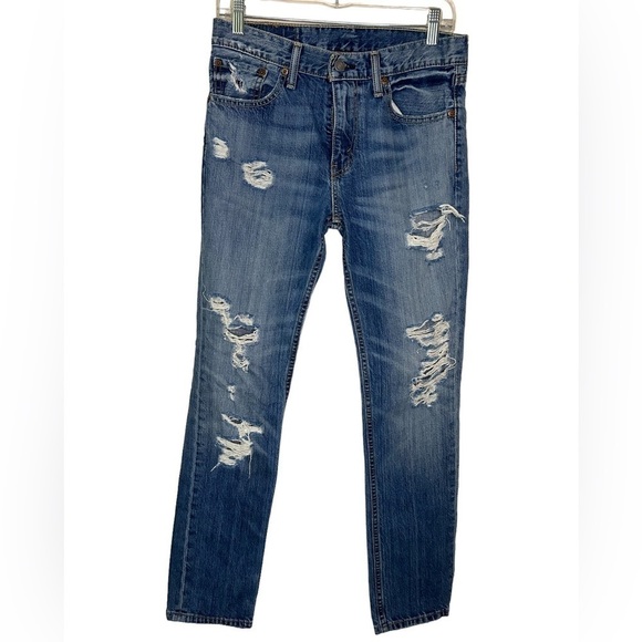 Levi Strauss 511 Slim Fit Straight Distressed Men's Jeans ~ Used ~ Size: 30X32 - Picture 1 of 15